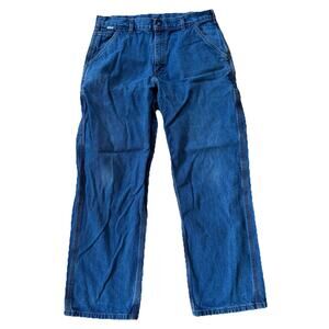 Carhartt FR Denim Blue Work Jeans Original Fit Men 34x30 FRB13-DNM Workwear